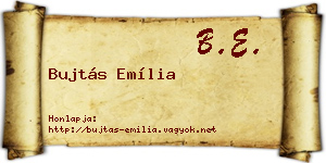Bujtás Emília névjegykártya